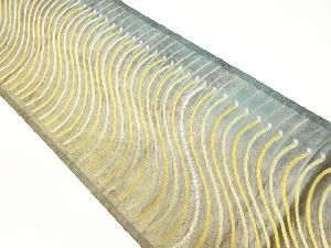 引箔曲線模様織出し袋帯